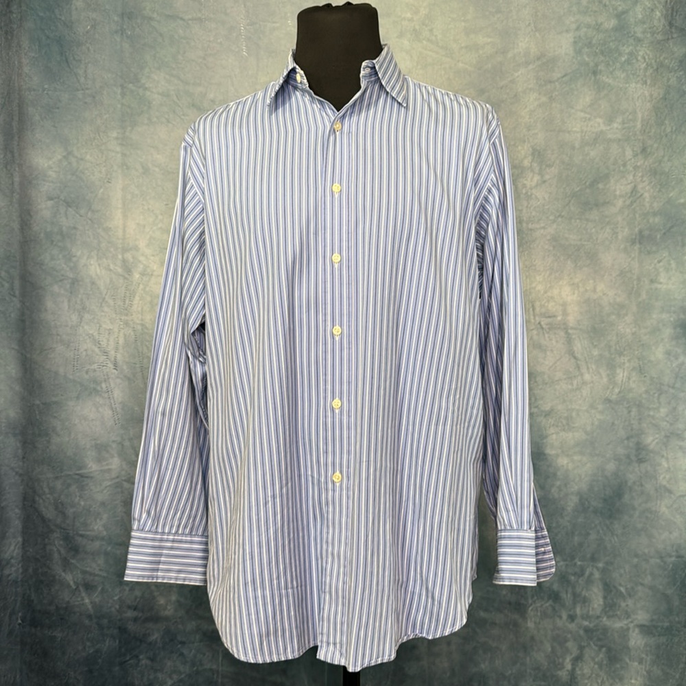 Polo Ralph Lauren Vintage Polo Stripe Blue and White Classic Size 16.5 (32/33)